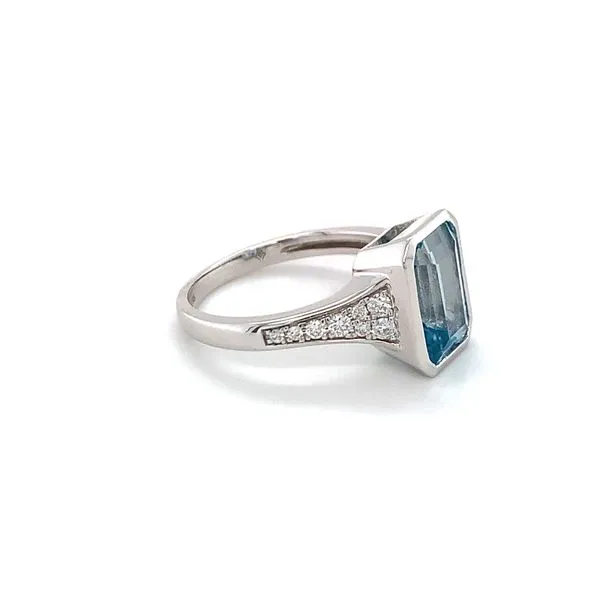 Blue Topaz Accented Bezel Ring Image 2 Hingham Jewelers Hingham, MA