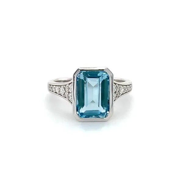 Blue Topaz Accented Bezel Ring Hingham Jewelers Hingham, MA