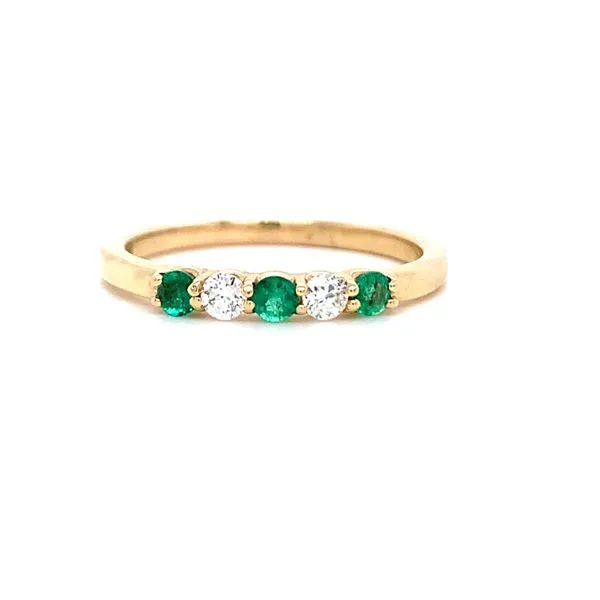 Emerald and Diamond Stackable Ring