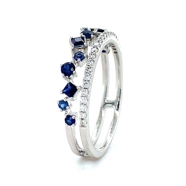 Sapphire and Diamond Stackable Ring Image 2 Hingham Jewelers Hingham, MA