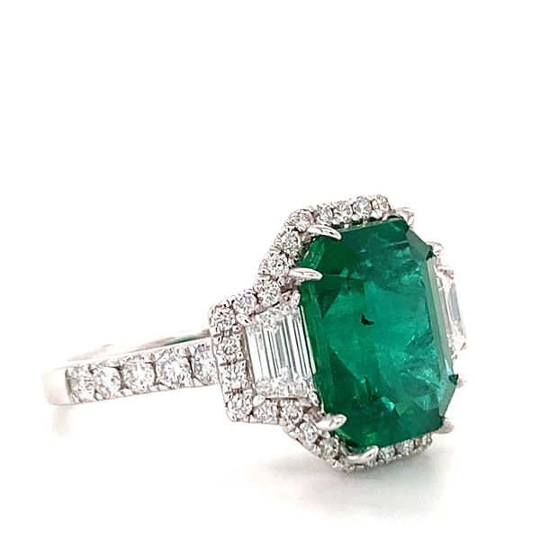 Three-Stone Emerald Dress Ring Image 2 Hingham Jewelers Hingham, MA