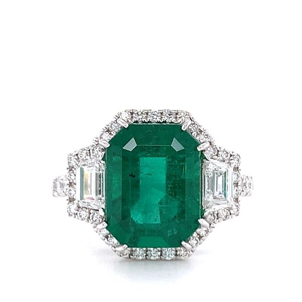 Three-Stone Emerald Dress Ring Hingham Jewelers Hingham, MA