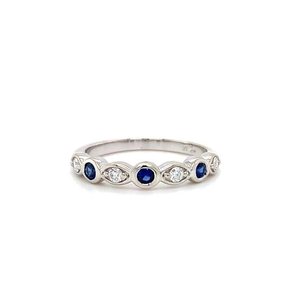 Sapphire and Diamond Bezel Ring Hingham Jewelers Hingham, MA