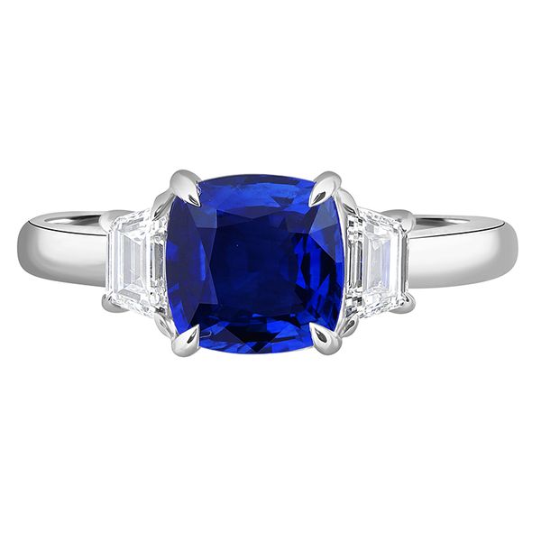 Sapphire and Diamond Three-Stone Ring Hingham Jewelers Hingham, MA