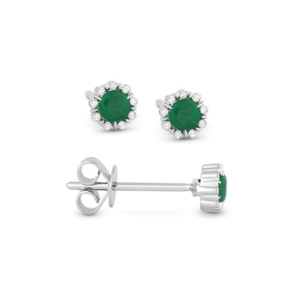 Emerald and diamond studs Hingham Jewelers Hingham, MA
