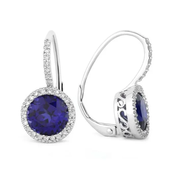 Blue Sapphire and Diamond Earrrings Hingham Jewelers Hingham, MA