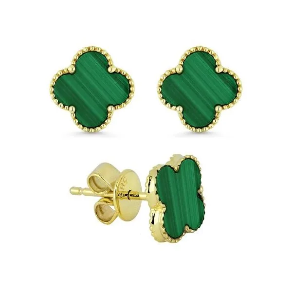 Malachite Clover Studs Hingham Jewelers Hingham, MA
