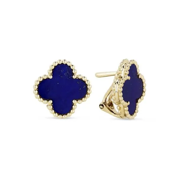 Large Lapis Clover Studs Hingham Jewelers Hingham, MA
