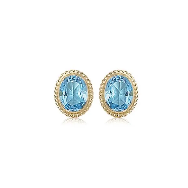 Blue Topaz Oval Studs Hingham Jewelers Hingham, MA