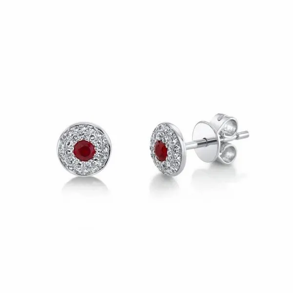 Ruby Double Halo Studs Hingham Jewelers Hingham, MA