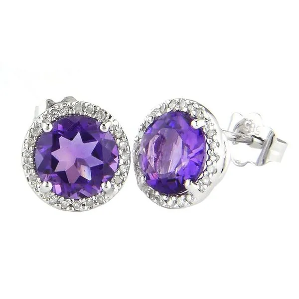 Amethyst Halo Studs Hingham Jewelers Hingham, MA