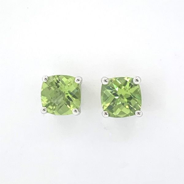 Peridot Cushion Stud Earrings Hingham Jewelers Hingham, MA