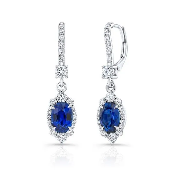 Sapphire and Diamond Drop Dangle Earrings Hingham Jewelers Hingham, MA