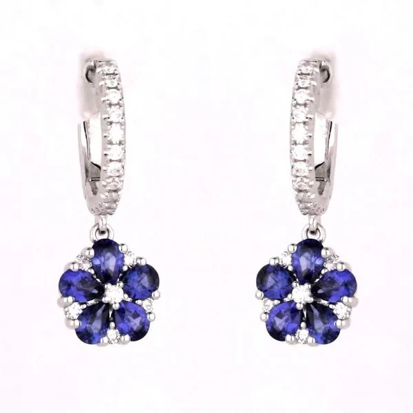 Sapphire Cluster Drops Hingham Jewelers Hingham, MA
