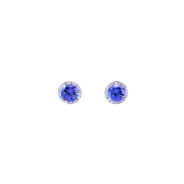 Tanzanite Halo Stud Earrings Hingham Jewelers Hingham, MA