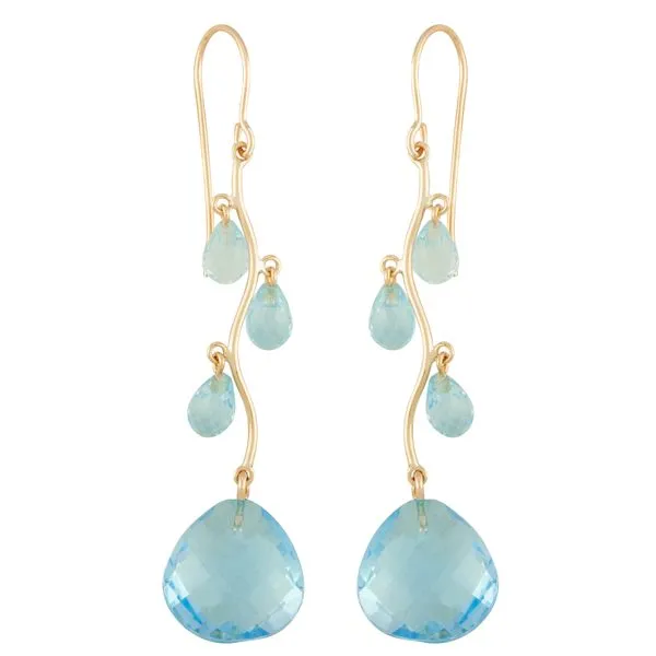 Blue Topaz Briolette Dangle Earrings Hingham Jewelers Hingham, MA