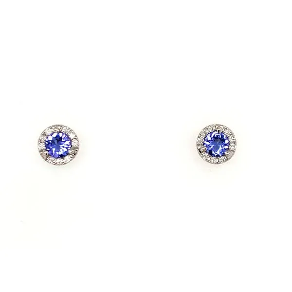 Tanzanite Halo Stud Earrings Hingham Jewelers Hingham, MA