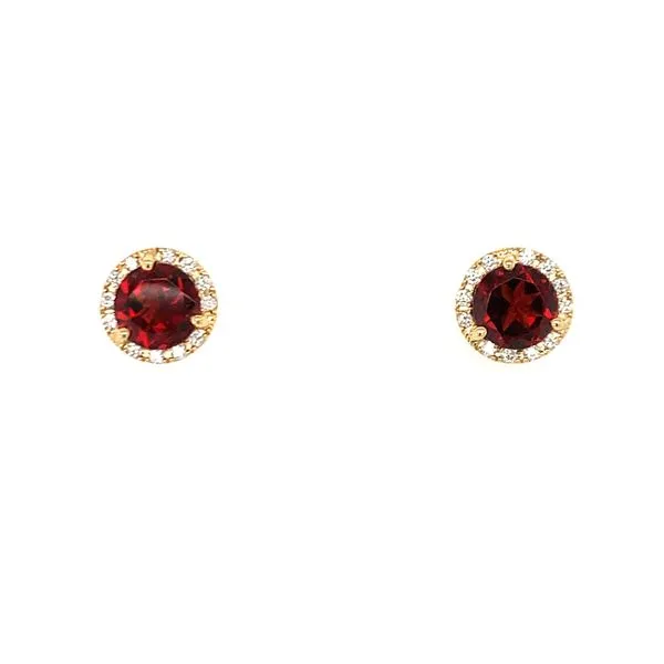 Garnet Halo Stud Earrings Hingham Jewelers Hingham, MA