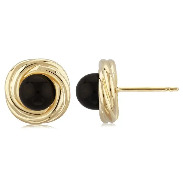 Black Onyx Knot Stud Earrings Hingham Jewelers Hingham, MA