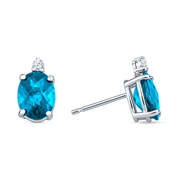Accented Blue Topaz Stud Earrings Hingham Jewelers Hingham, MA
