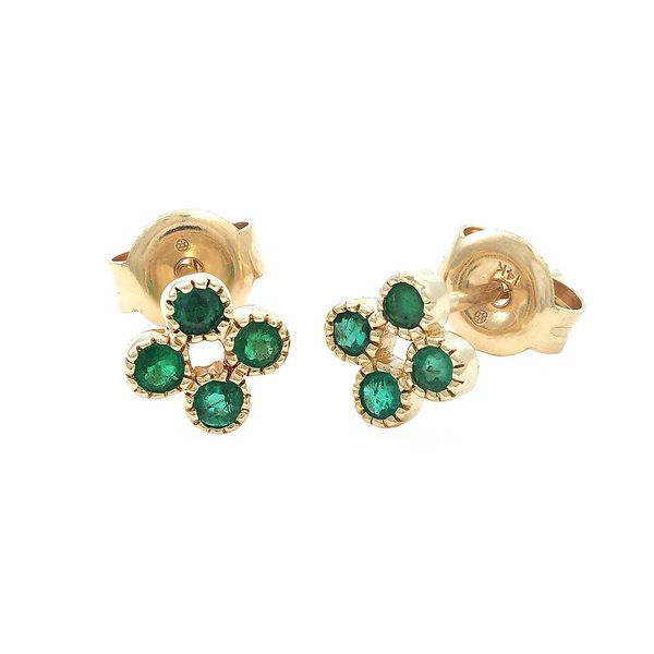 Emerald Clover Stud Earrings Hingham Jewelers Hingham, MA