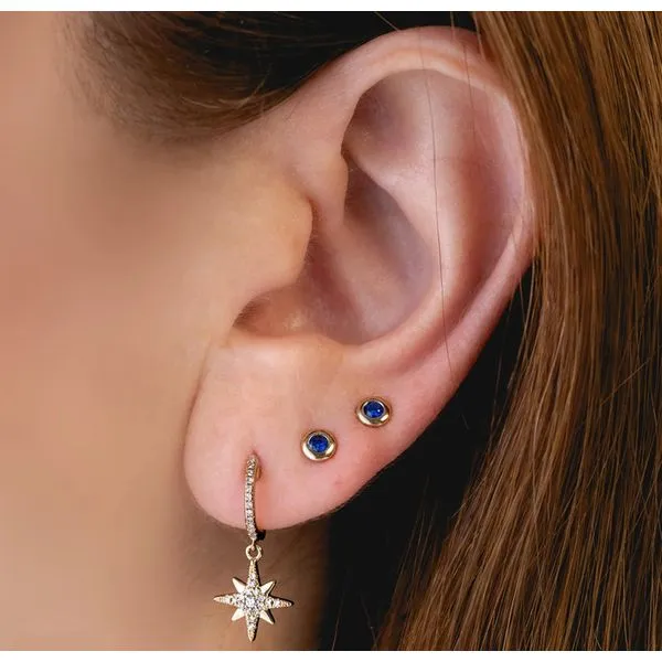 Sapphire Bezel Stud Earrings Image 2 Hingham Jewelers Hingham, MA