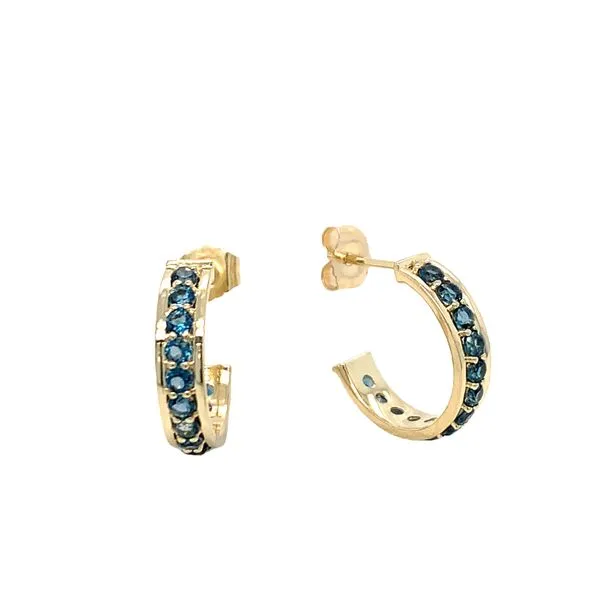 Blue Topaz Hoop Earrings
