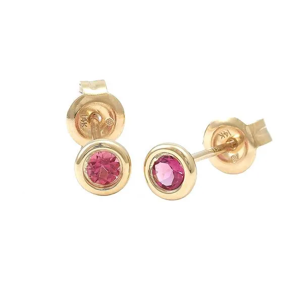 Pink Tourmaline Bezel Stud Earrings Hingham Jewelers Hingham, MA
