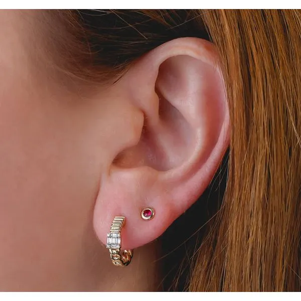 Ruby Bezel Stud Earrings Image 2 Hingham Jewelers Hingham, MA