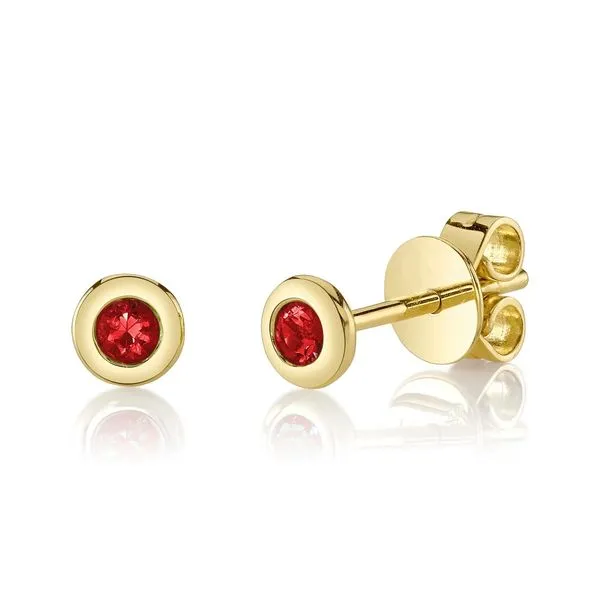 Ruby Bezel Stud Earrings Hingham Jewelers Hingham, MA