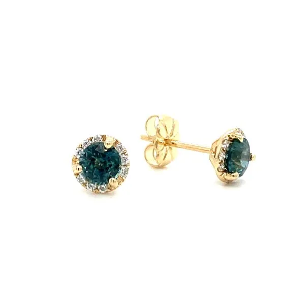 Montana Sapphire Halo Stud Earrings