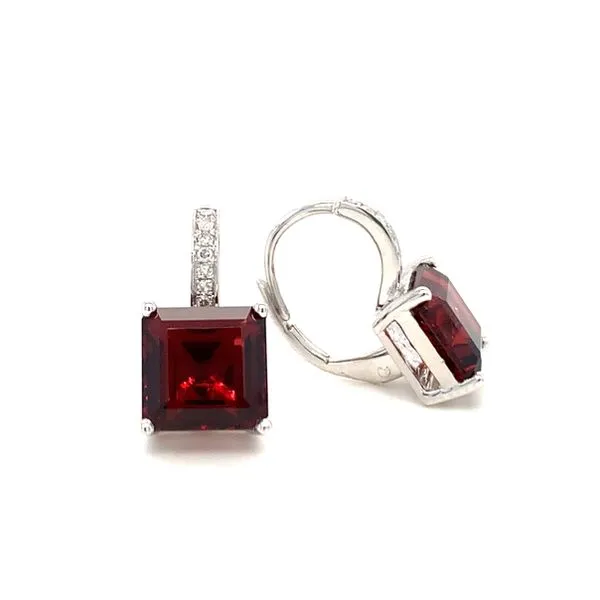 Garnet Leverback Drop Earrings