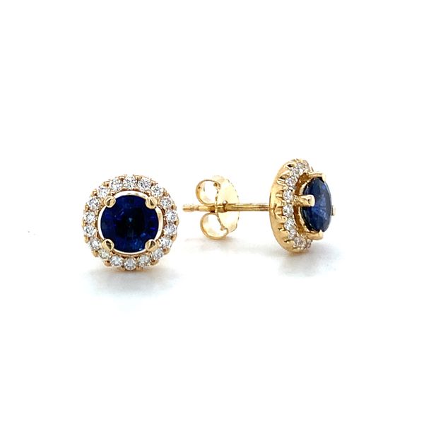 Sapphire and Diamond Stud Earrings Hingham Jewelers Hingham, MA
