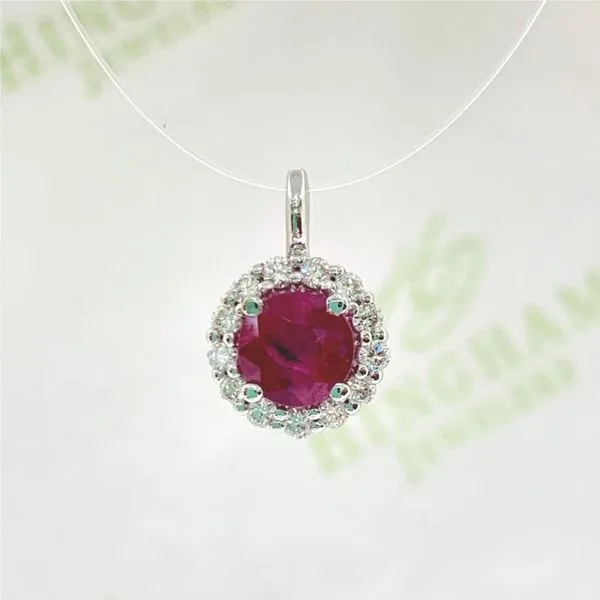 Ruby Halo Pendant Hingham Jewelers Hingham, MA