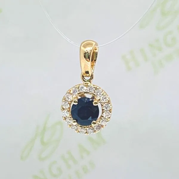 Sapphire Halo Pendant Hingham Jewelers Hingham, MA