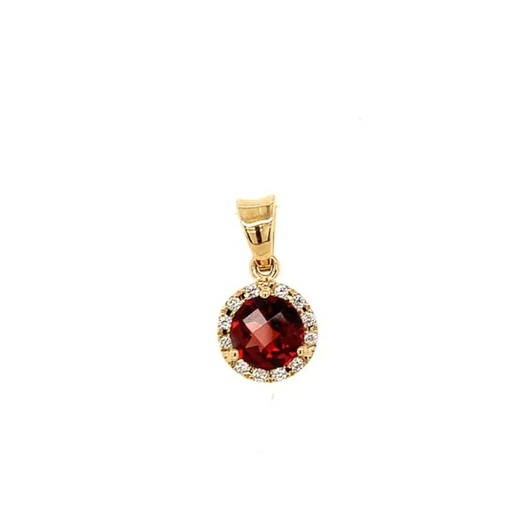 Garnet Halo Pendant Hingham Jewelers Hingham, MA