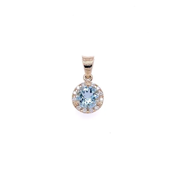 Aquamarine Halo Pendant Hingham Jewelers Hingham, MA