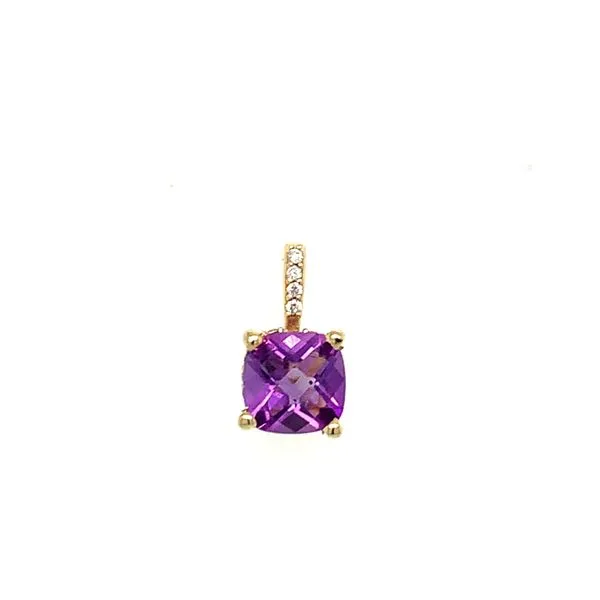Hidden Halo Amethyst Cushion Pendant Hingham Jewelers Hingham, MA