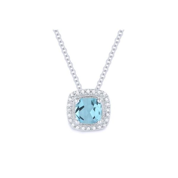 Blue Topaz + Diamond Necklace Hingham Jewelers Hingham, MA