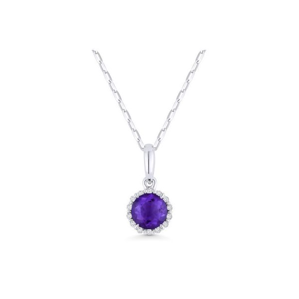 Amethyst Halo Pendant Hingham Jewelers Hingham, MA