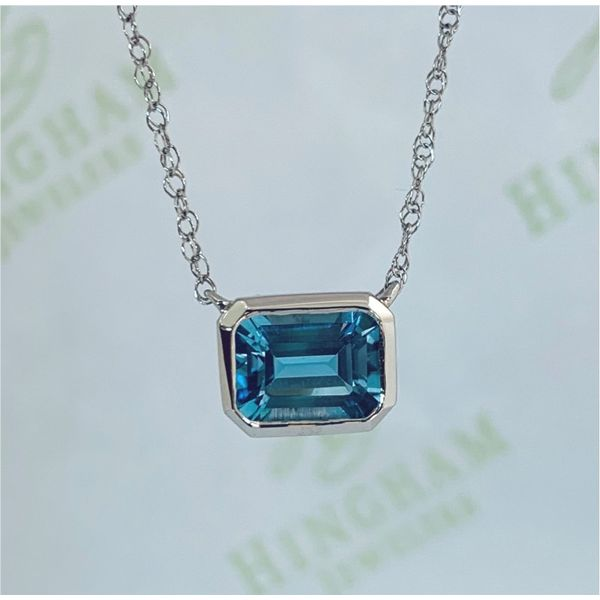 Blue Topaz Bezel Necklace Hingham Jewelers Hingham, MA