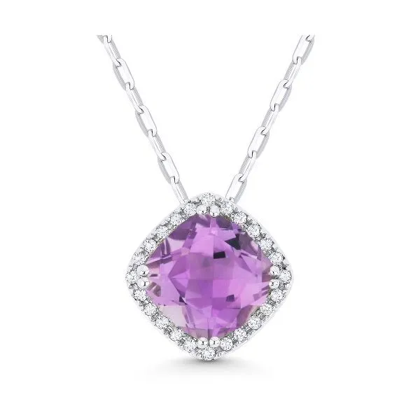 Amethyst Halo Pendant Hingham Jewelers Hingham, MA