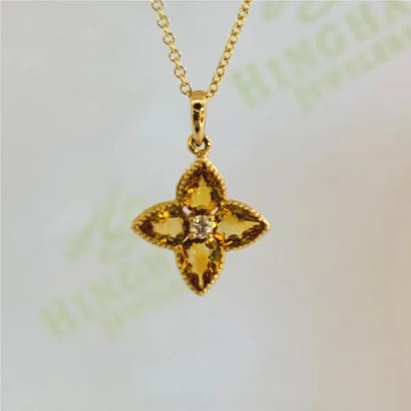 Citrine Flower Necklace Hingham Jewelers Hingham, MA