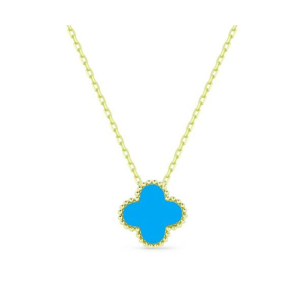 Turquoise Clover Necklace Hingham Jewelers Hingham, MA