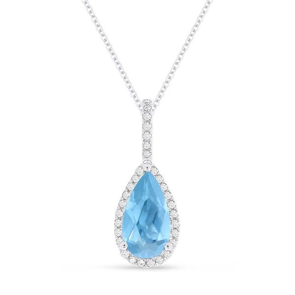 Blue Topaz Teardrop Pendant Necklace Hingham Jewelers Hingham, MA