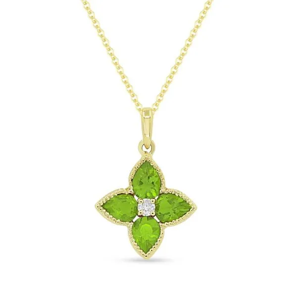 Peridot Flower Necklace Hingham Jewelers Hingham, MA