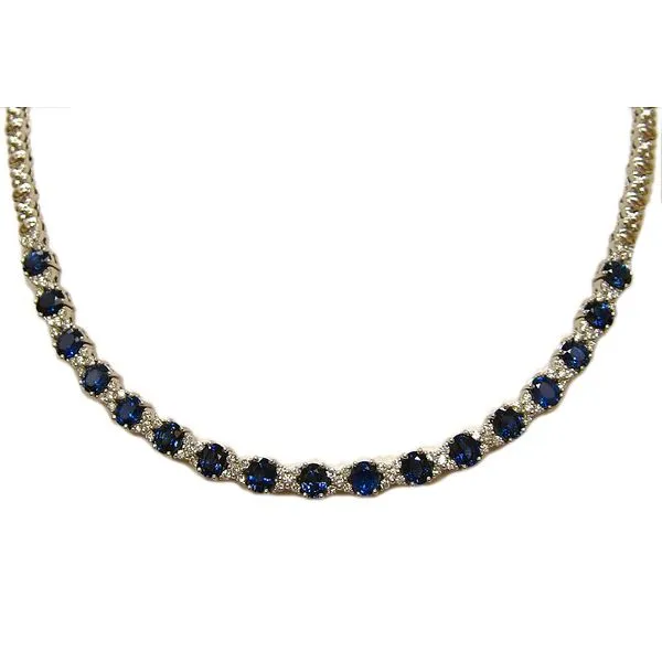 Sapphire and Diamond Choker Necklace Hingham Jewelers Hingham, MA