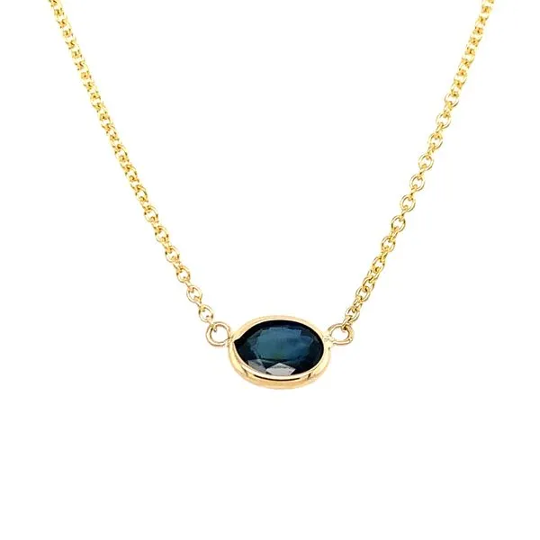 Sapphire Bezel Center Necklace Hingham Jewelers Hingham, MA