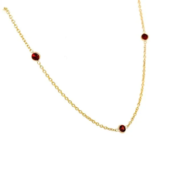Garnet Station Necklace Hingham Jewelers Hingham, MA