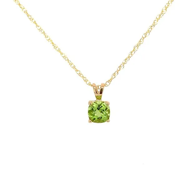 Cushion Peridot Pendant Necklace Hingham Jewelers Hingham, MA
